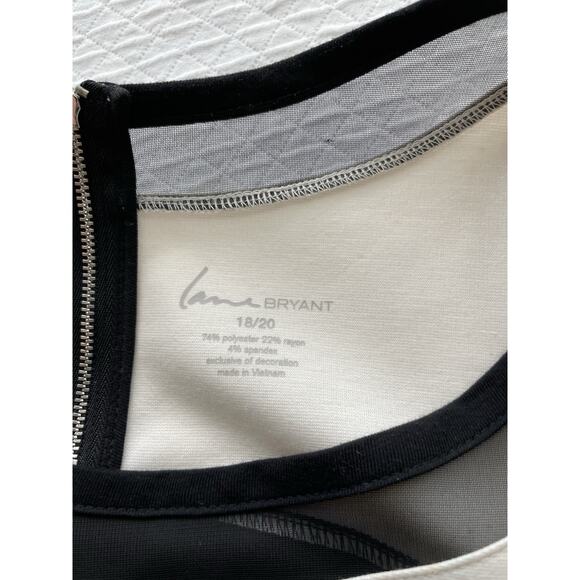 Lane Bryant Short Sleeve Top Blouse White Black Office Career Business Sz 18/20 - Picture 6 of 8